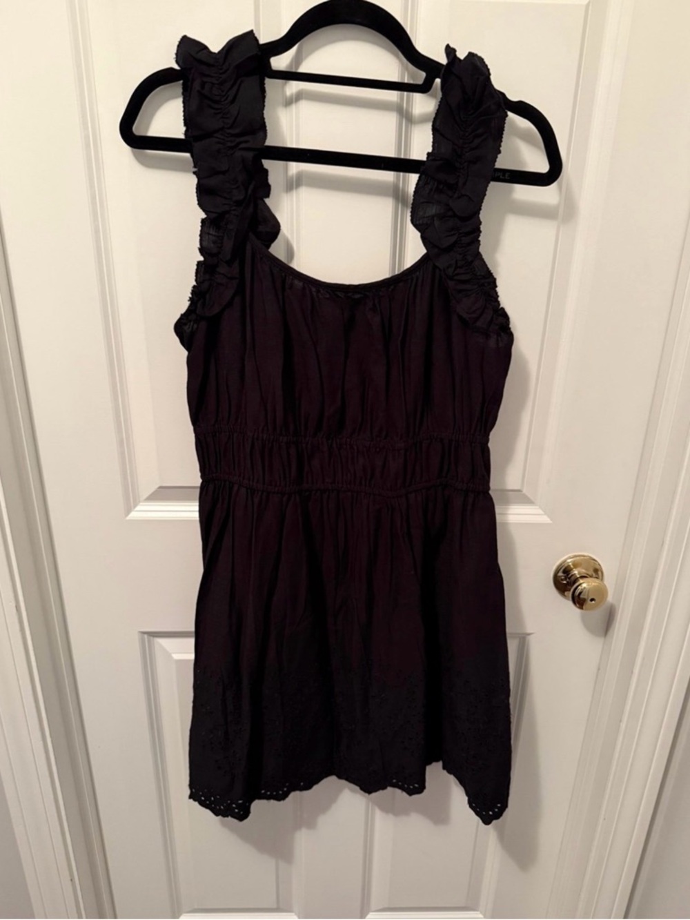 Old Navy Black Ruffle Strap Tank Top